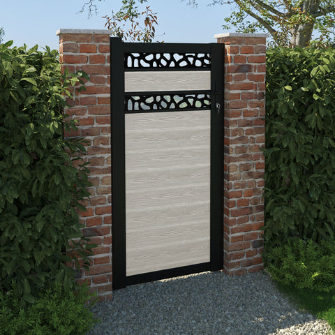 Classic Pebble Split Screen Pedestrian Gate - Light Stone