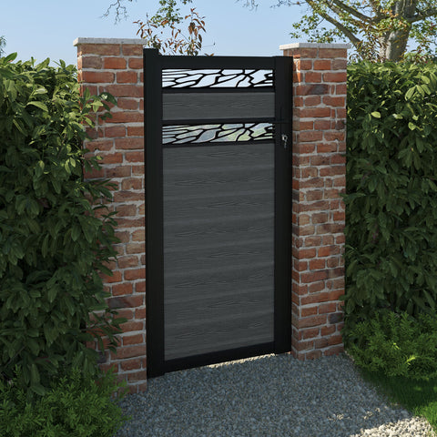 Classic Shatter Split Screen Pedestrian Gate - Dark Grey