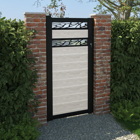 Classic Shatter Split Screen Pedestrian Gate - Light Stone