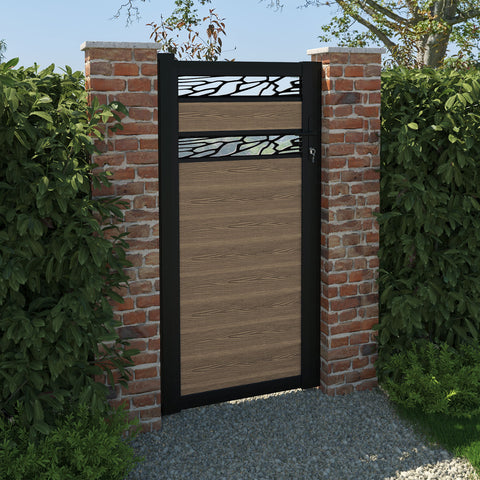 Classic Shatter Split Screen Pedestrian Gate - Teak