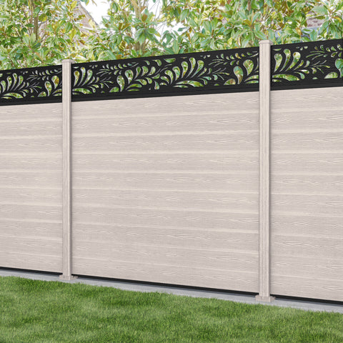 Classic Petal Fence Panel - Mid Stone - with our composite posts