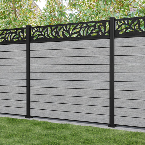 Fusion Plume Fence Panel - Light Grey - with our aluminium posts