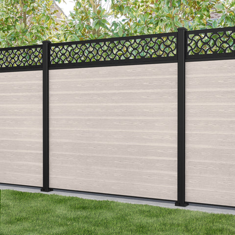 Classic Vida Fence Panel - Mid Stone - with our aluminium posts