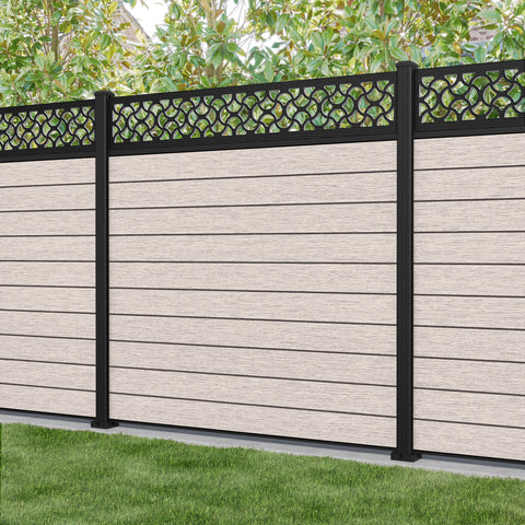 Fusion Vida Fence Panel - Mid Stone - with our aluminium posts