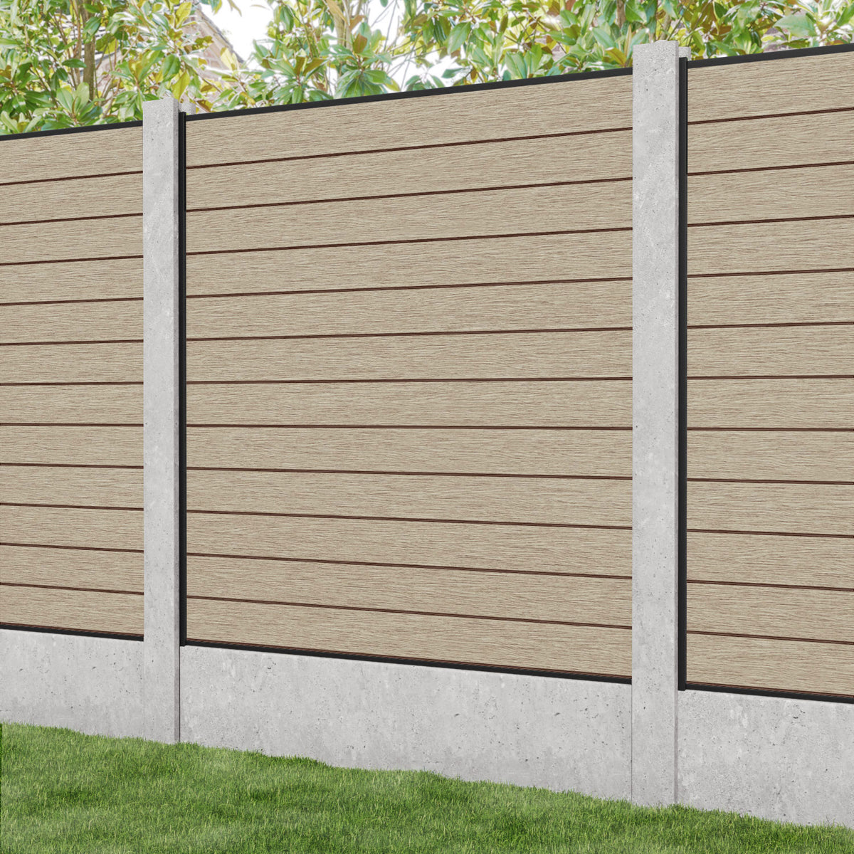 Fusion Fence Panel - Light Oak - for existing concrete posts – Charles ...