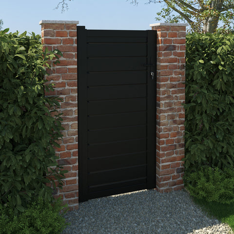 Louvre Aluminium Pedestrian Gate - Black