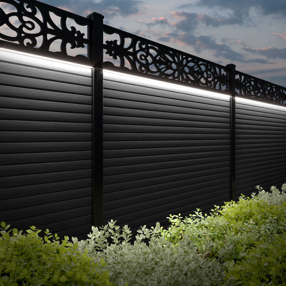 Hudson Windsor Fence Panel - Black - with our aluminium posts – Charles ...