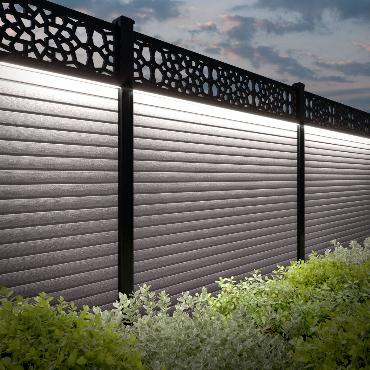 Hudson Nazira Fence Panel - Mid Stone - with our composite posts ...