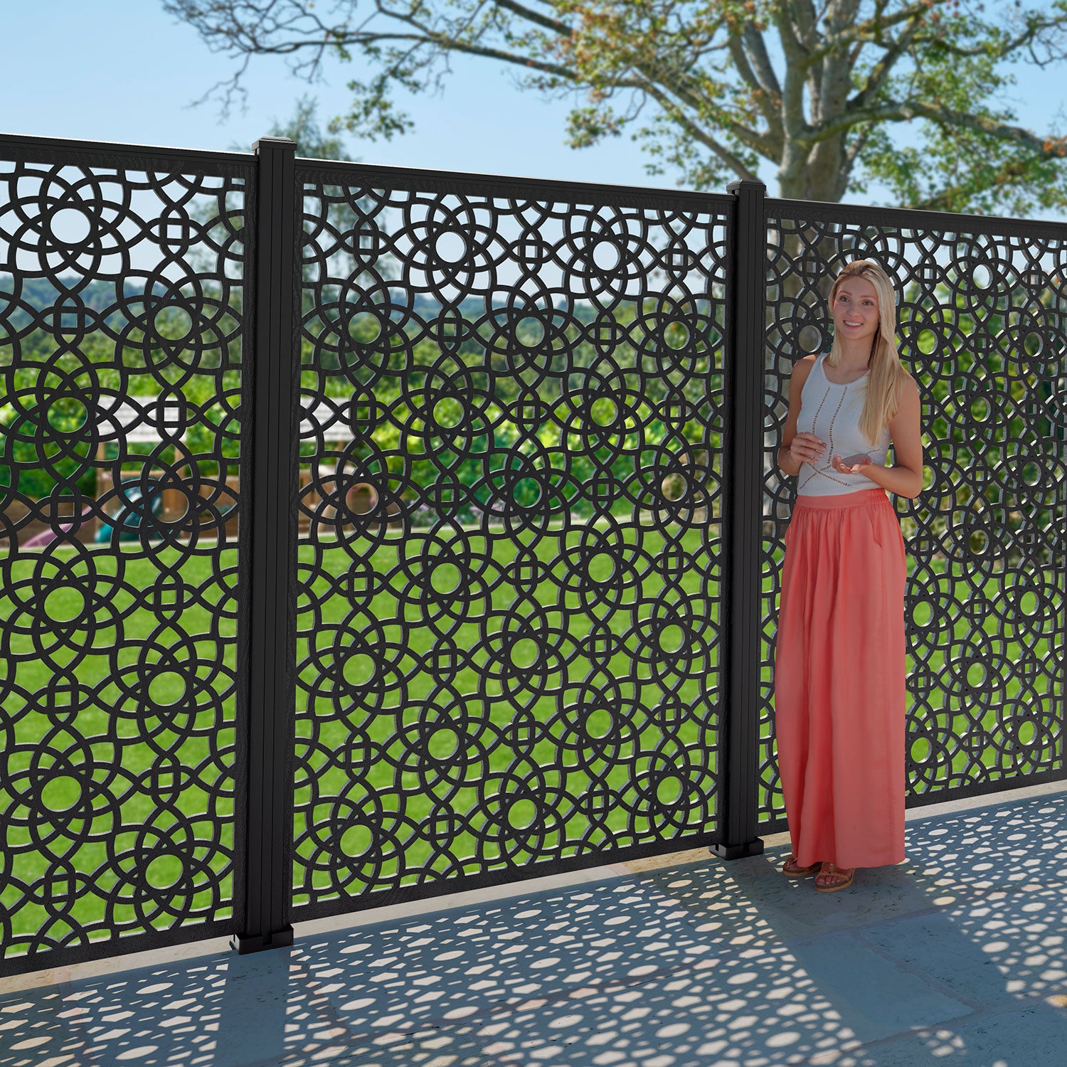 Ambar Decorative Fence - 120x180cm - with our aluminium posts – Charles &  Ivy