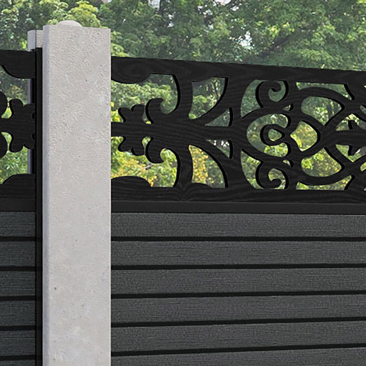 Hudson Windsor Fence Panel - Dark Grey - for existing concrete posts ...