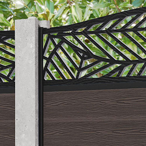 Classic Habitat Curved Top Fence Panel - Mid Brown - for existing conc ...