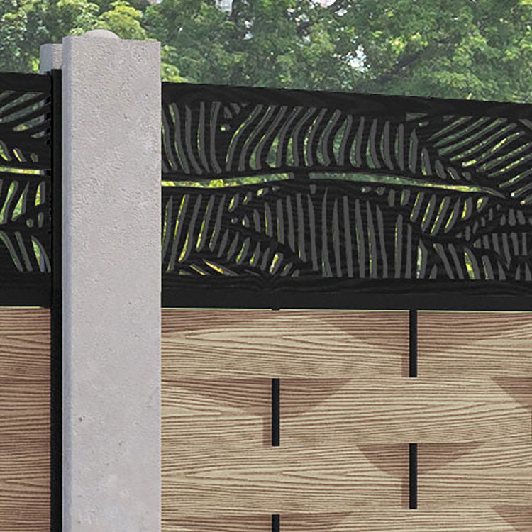 Ripple Feather Fence Panel - Light Oak - for existing concrete posts ...