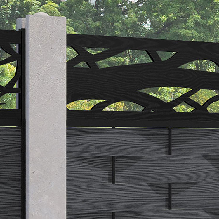 Ripple Twilight Fence Panel - Dark Grey - for existing concrete posts ...