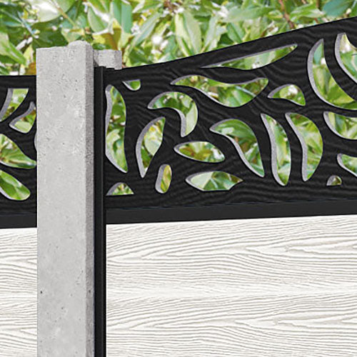 Classic Plume Curved Top Fence Panel - Light Stone - for existing conc ...