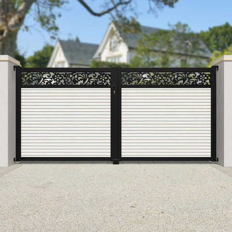 Hudson Eden Straight Top Driveway Gate - Light Stone - Top Screen