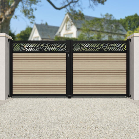 Hudson Habitat Straight Top Driveway Gate - Light Oak- Top Screen