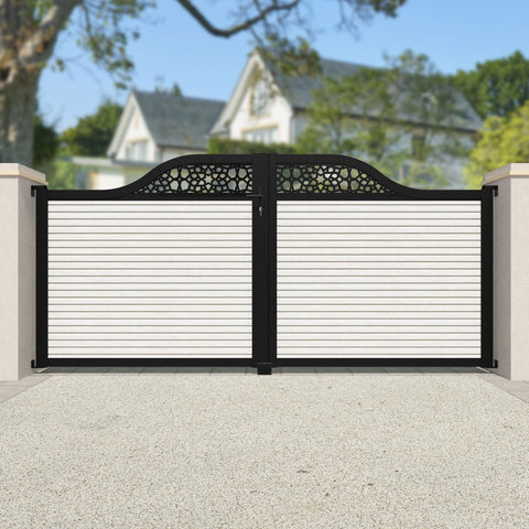 Hudson Nazira Curved Top Driveway Gate - Light Stone - Top Screen