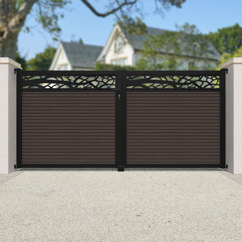 Hudson Twilight Straight Top Driveway Gate - Mid Brown - Top Screen