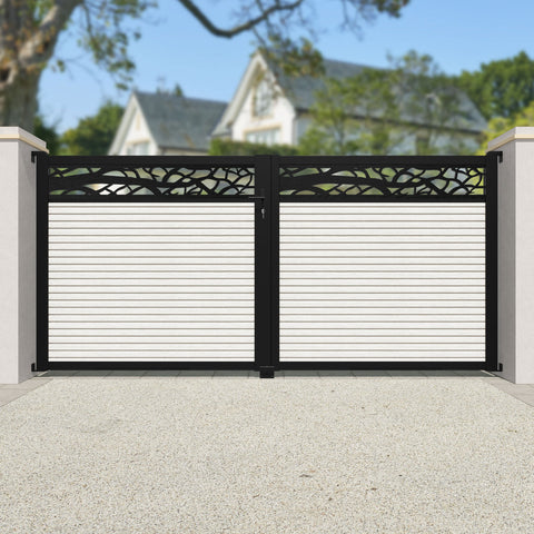 Hudson Twilight Straight Top Driveway Gate - Light Stone - Top Screen