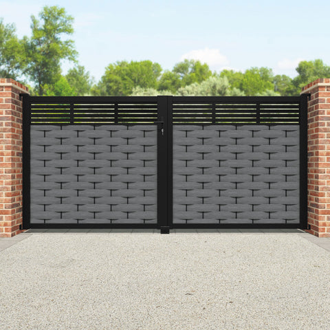 Ripple Aspen Straight Top Driveway Gate - Mid Grey - Top Screen