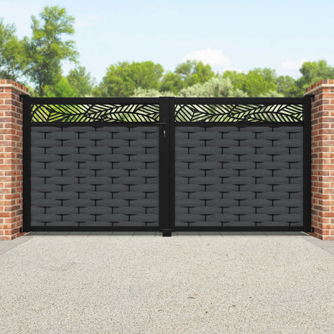 Ripple Habitat Straight Top Driveway Gate - Dark Grey - Top Screen