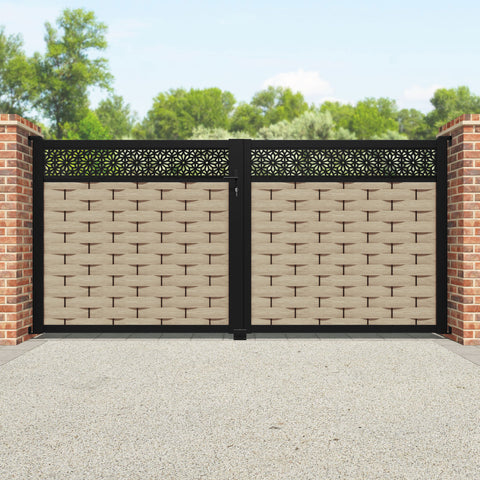 Ripple Narwa Straight Top Driveway Gate - Light Oak- Top Screen