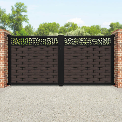 Ripple Pebble Straight Top Driveway Gate - Mid Brown - Top Screen