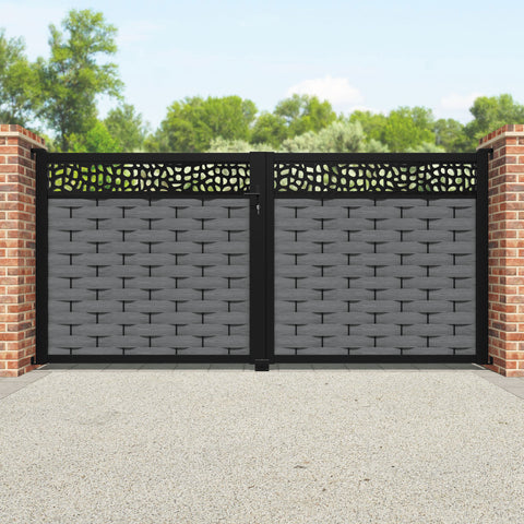 Ripple Pebble Straight Top Driveway Gate - Mid Grey - Top Screen