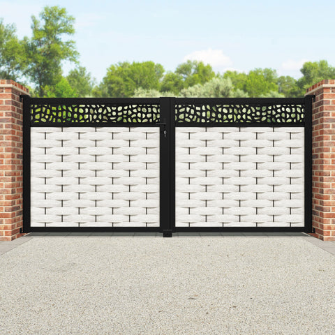 Ripple Pebble Straight Top Driveway Gate - Light Stone - Top Screen