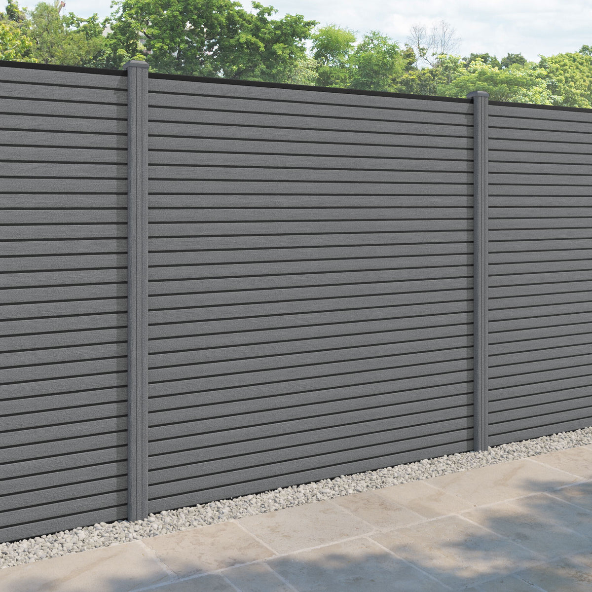 Hudson Fence Panel - Mid Grey - with our composite posts – Charles & Ivy